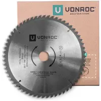 Vonroc Lame de scie - Ø254MM - 60 dents - pour le bois - convient aux scies à tronçonner et aux scies à table