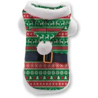 Plenty Gifts Costume de Noël pour chiens mâles avec des dessins de Noël rouge/vert