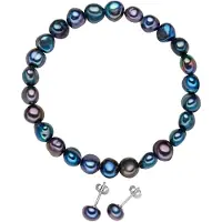 Valero Pearls Parure de bijoux gentiane / argent