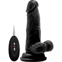 Realrock Vibromasseur R?aliste Noir Avec T?l?commande 15,2 cm
