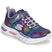 SKECHERS Glow-Brites Baskets en Bleu Textile 29
