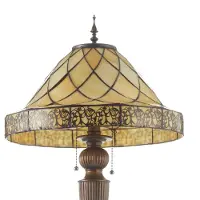 Clayre & Eef Lampadaire Tiffany Ø 46x168 cm Beige Verre