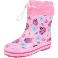 Beck Bottes en caoutchouc 'Glückskäfer' bleu / bleu ciel / rose / rose / noir