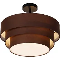 QAZQA Plafonnier moderne marron 45 cm 3 lumières - Drum Trio