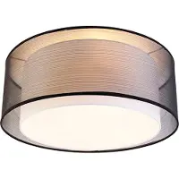 QAZQA Plafonnier moderne noir et blanc 50 cm 3 lumières - Drum Duo