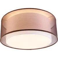 QAZQA Plafonnier moderne marron avec blanc 50 cm 3 lumières - Drum Duo