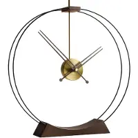 Nomon Aire Horloge sur Pied Black Fiberglass, Ash Wood with Walnut finished, Polished Brass Box