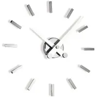 Nomon Puntos Suspensivos Horloge Murale 12ts | Chromed, White Steel Hands