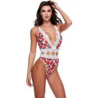 Baci Lingerie White Floral & Teddy Q En Dentelle M/L