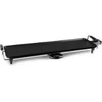 Alpina Plaque de gril Teppanyaki - Plancha - 1800 Watt - 70 x 23 cm - revêtement antiadhésif - thermostat - bac de récupération des graisses