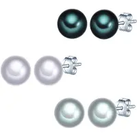 Valero Pearls Boucles d'oreilles émeraude / argent / blanc perle