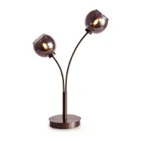 LumenXL Lampe de table moderne en verre fumé, double - Savannah