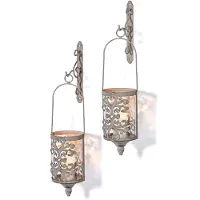 Bonprix Photophores muraux effet patiné (2 photophores + 2 supports)