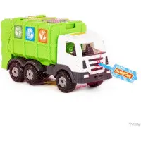 Cavallino XL Camion poubelle, petite voiture jouet verte, 42 cm, en plastique