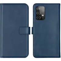 Selencia Étui portefeuille en cuir véritable pour Samsung Galaxy A52(s) (5G/4G) - Bleu