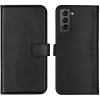 Selencia Étui portefeuille en cuir véritable Samsung Galaxy S21 - Noir