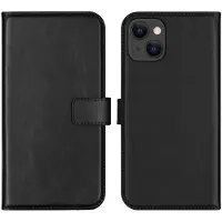 Selencia Étui portefeuille en cuir véritable Apple iPhone 13 - Noir