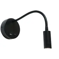 Artdelight Lampe de chevet Flex noir avec connexion USB