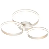 QAZQA Plafonnier en acier avec LED 3 niveaux de luminosité 3 lumières - Navara