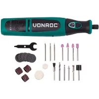 Vonroc Outil multifonction rotatif 8V | 24 accessoires et chargeur incl.