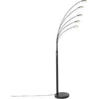 QAZQA Lampadaire design noir avec LED dimmable 5 lumières - Sixties Trento