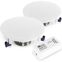 Inventum speaker - 2x haut-parleurs de plafond Power Dynamics ESCS6 + amplificateur Bluetooth Power Dynamics (Passif, 2x 15 W)