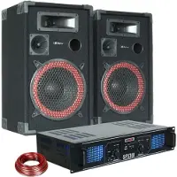 Max Combinaison d'enceintes et d'amplificateurs DJ Pa 700W avec MP3 et USB (Passif), Haut-parleur PA, Noir