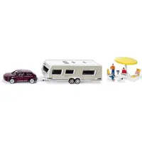 Siku Car With Caravan Car Argenté