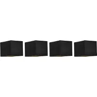 QAZQA Ensemble de 4 appliques murales modernes noires - Transfer