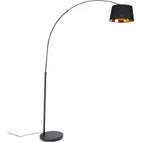 QAZQA Lampe d'arche moderne noire avec or - Arc Basic