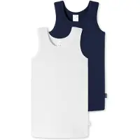 Schiesser Maillot de corps bleu marine / blanc