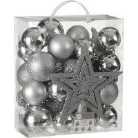 House of Seasons Décorations de Noël House of Seasons Unbreakable Zilver 8 cm (40 Pièces)