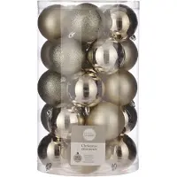 House of Seasons Boules de Noël Maison des Saisons Incassable Champagne 8 cm (25 Pièces)