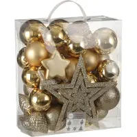 House of Seasons Boules de Noël House of Seasons Unbreakable Or 8 cm (40 Pièces)
