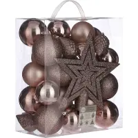 House of Seasons Boules de Noël Maison des Saisons Incassable Rose Clair 8 cm (40 Pièces)