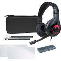 Nacon Switch Essential Pack 6in1 black RESTPOSTE sac + films + casque + boîte pour jeux + straps