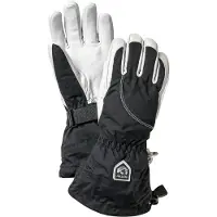 Hestra - Gants de ski chauds et résistants - Glove Heli Ski Liner W Black/Offwhite en Cuir - Taille 7 - Noir