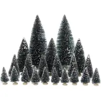 Luville Arbres miniatures pour village de Noël - 21 Pièces - Ø8 cm