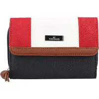 Tom Tailor Porte-monnaies 'Juna' bleu nuit / marron / rouge / blanc