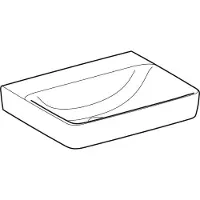 Geberit Renova Plan, lavabo, 60x48 cm, sans trou pour robinet, sans trop-plein, 501639 (480 mm, 600 mm)