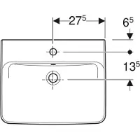 Geberit Keramag / lavabo Renova Plan 55 cm blanc avec KeraTect émail spécial 501632008 (440 mm, 550 mm)