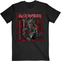 Iron Maiden T-Shirt Noir Senjutsu Cover Distressed Red