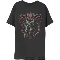 Bon Jovi Hommes, T-shirt, Triangle Overlap, Noir, (L)