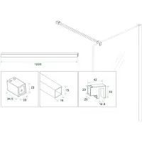 Wiesbaden Slim barre de stabilisation 120 cm acier brossé 20.3492