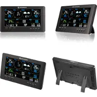 Bresser Station météo avec Wi-Fi, écran couleur 8,3 pouces : vitesse du vent, température, humidité, rayons UV, intensité lumineuse, Wi-Fi