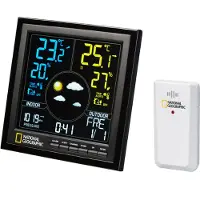 National Geographic Station Météo - - Modèle Noir/Blanc - Thermomètre - Écran Couleur - Alarme Snooze