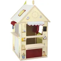 Roba combinaison de maisons de jeux , contient un magasin, un théâtre de marionnettes, un tableau noir, un guichet pour la poste/banque/kiosque