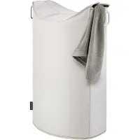 Blomus Frisco Manne àLinge, Panier àLinge, Aluminium / Fibres Synthétiques, Sable, H 70 cm, B 45 cm, T 28 cm, 65382