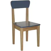 Roba Chaise Pour Enfant En Bois - Hauteur D'assise 31 Cm - Naturel/Bleu