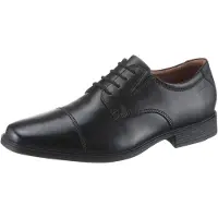 Clarks Shoes pour homme. 26110309 Tilden Cap chaussures en cuir noir (48), Plat, Lacets, Casuel, Classique